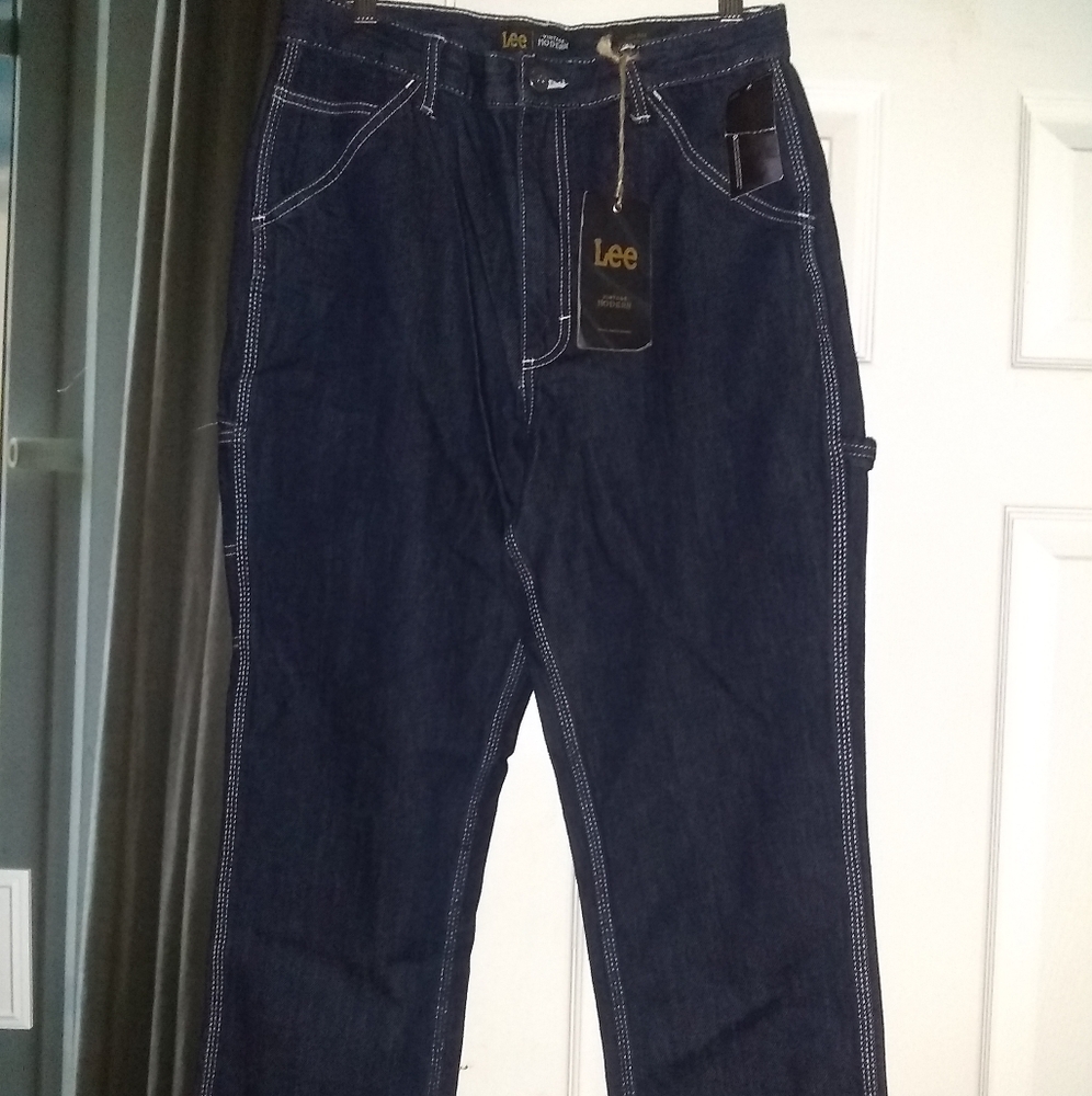Lee Vintage Modern Nwt Dark High Rise Dungaree Carpenter Ankle Pants - Picture 12 of 14